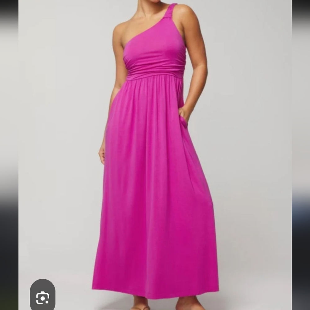 Elegant One-Shoulder Pink Dress